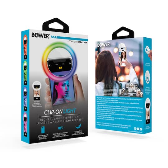 Bower White & RGB LED Clip-On Rechargeable Selfie Light